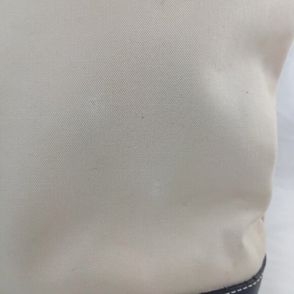 Vintage Coach Womens Backpack Bag Beige Black Canvas Leather Daypack Classic - Picture 12 of 16